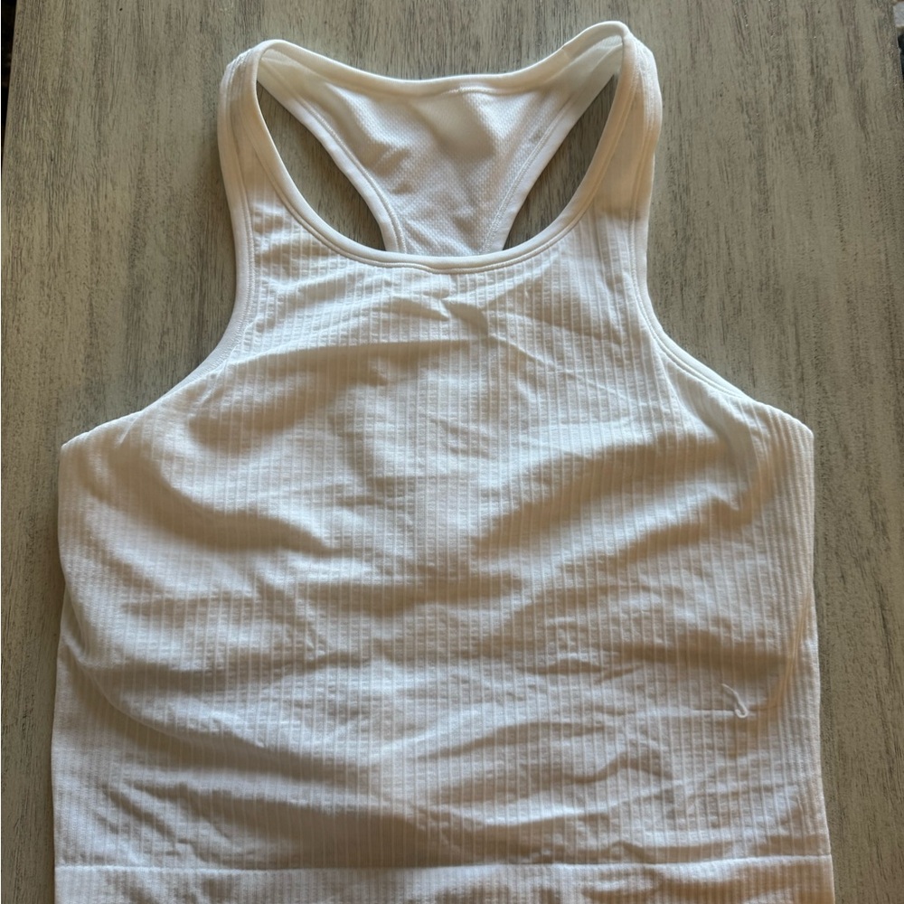 lululemon athletica White Ribbed Racerback Tank - Picture 2 of 2